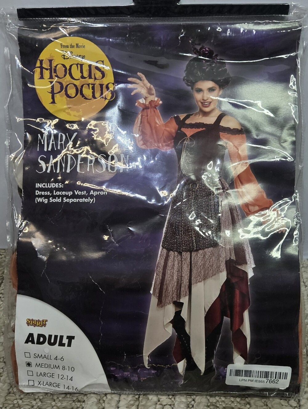 HOCUS POCUS Adult Size M (8-10) 3-pc Halloween costume, Mary Sanderson NWT